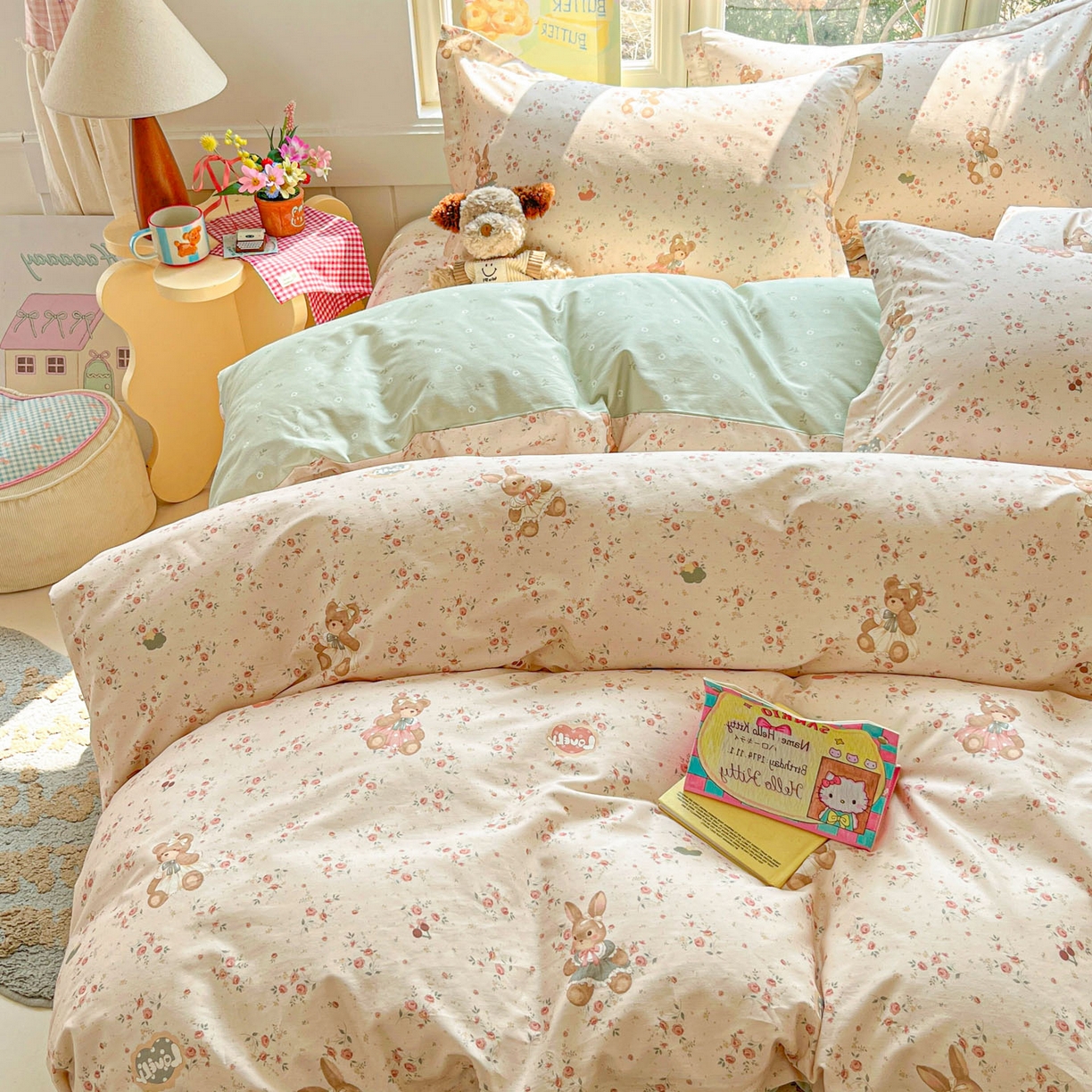 91家纺网 家纺一手货源 找家纺 莱通家纺 2026春夏新款12868全棉印花四件套单品系列二-单被套提供买家秀，预留缩水率） 多萌日记