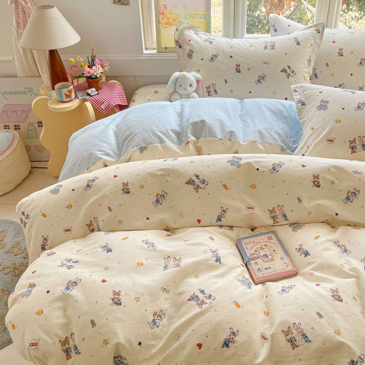 91家纺网 家纺一手货源 找家纺 莱通家纺 2026春夏新款12868全棉印花四件套单品系列二-单被套提供买家秀，预留缩水率） 疯狂小cp