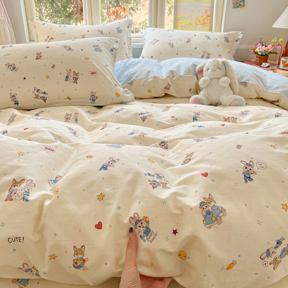 91家纺网 家纺一手货源 找家纺 莱通家纺 2026春夏新款12868全棉印花四件套单品系列二-单被套提供买家秀，预留缩水率） 疯狂小cp