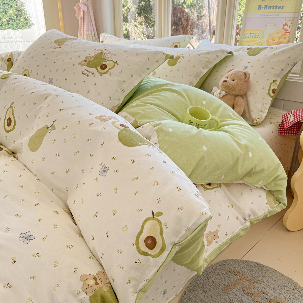 莱通家纺 2026春夏新款12868全棉印花四件套单品系列二-单被套提供买家秀，预留缩水率） 果味时光