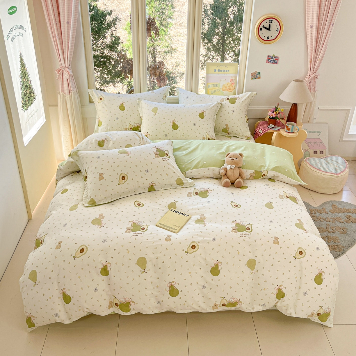 91家纺网 家纺一手货源 找家纺 莱通家纺 2026春夏新款12868全棉印花四件套单品系列二-单被套提供买家秀，预留缩水率） 果味时光