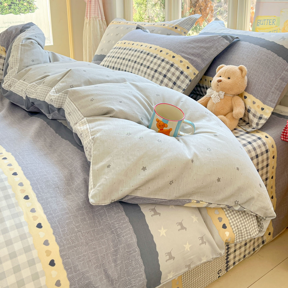 91家纺网 家纺一手货源 找家纺 莱通家纺 2026春夏新款12868全棉印花四件套单品系列二-单被套提供买家秀，预留缩水率） 蓝星语