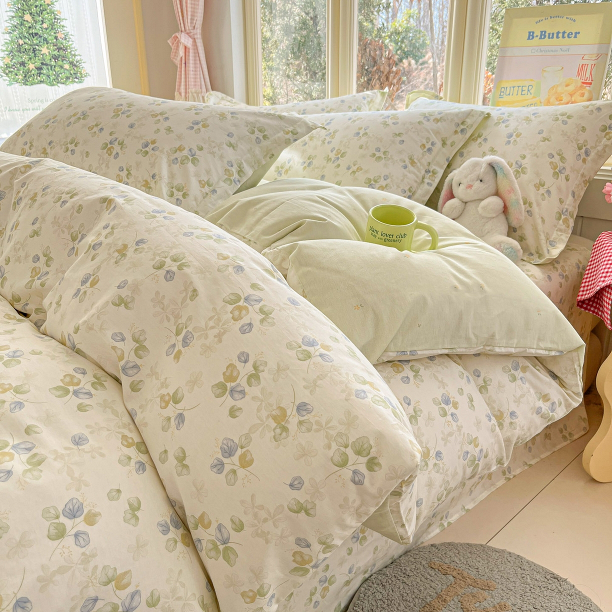 莱通家纺 2026春夏新款12868全棉印花四件套单品系列二-单被套提供买家秀，预留缩水率） 青岚语