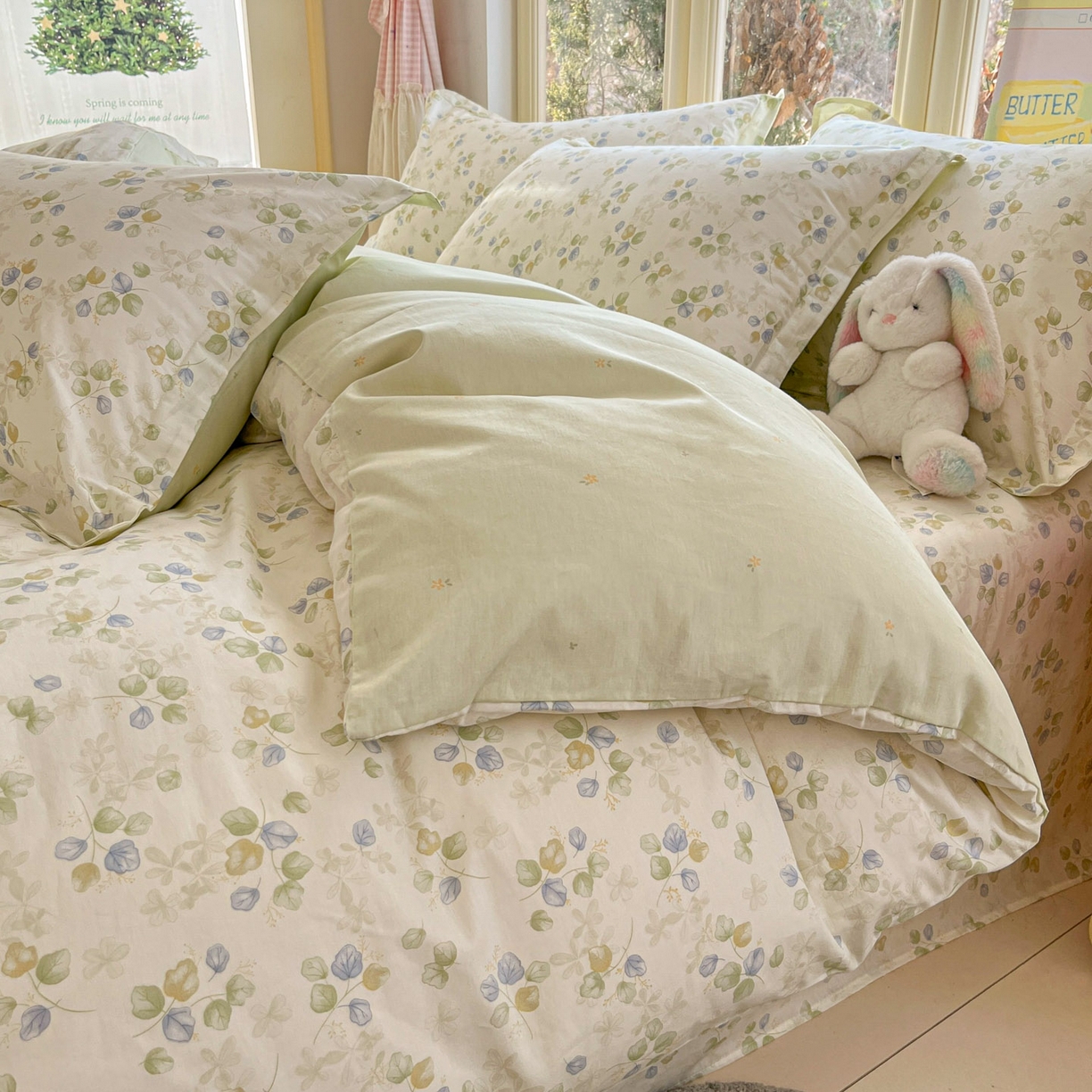 91家纺网 家纺一手货源 找家纺 莱通家纺 2026春夏新款12868全棉印花四件套单品系列二-单被套提供买家秀，预留缩水率） 青岚语