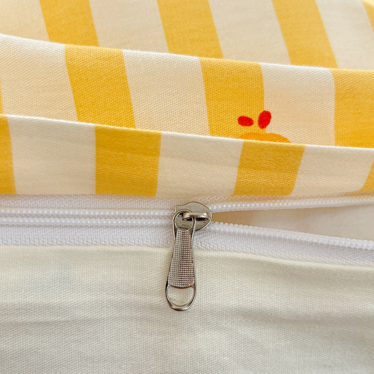 91家纺网 家纺一手货源 找家纺 莱通家纺 2026春夏新款12868全棉印花四件套单品系列二-单被套提供买家秀，预留缩水率） 条纹萌星