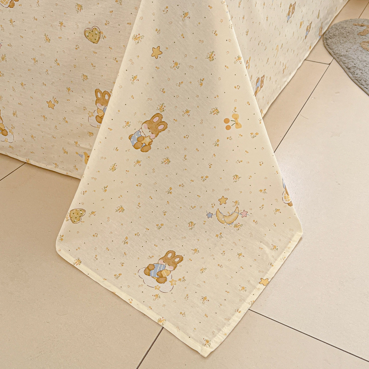 91家纺网 家纺一手货源 找家纺 莱通家纺 2026春夏新款12868全棉印花四件套单品系列二-单被套提供买家秀，预留缩水率） 星点兔语