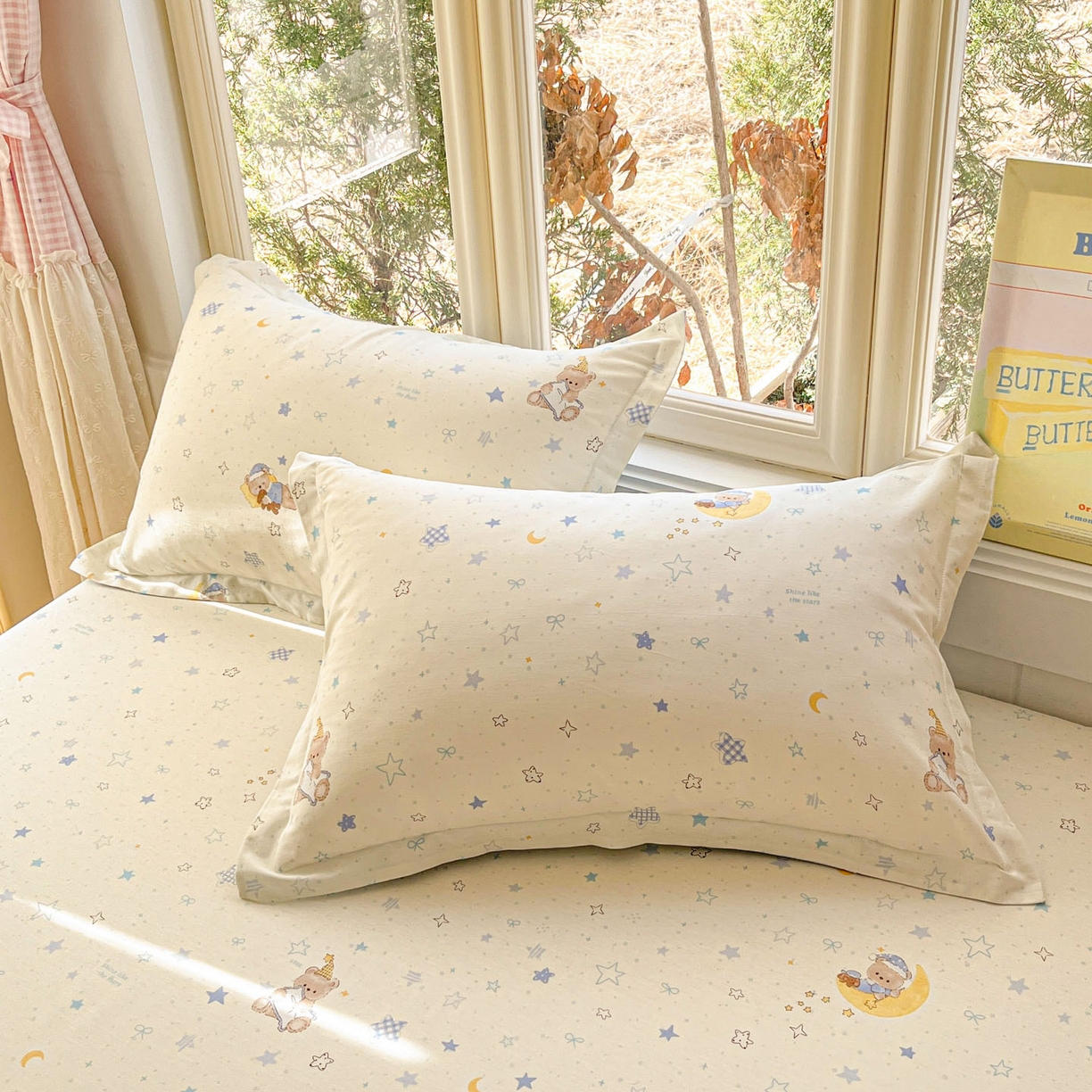 91家纺网 家纺一手货源 找家纺 莱通家纺 2026春夏新款12868全棉印花四件套单品系列二-单被套提供买家秀，预留缩水率） 星眠小熊