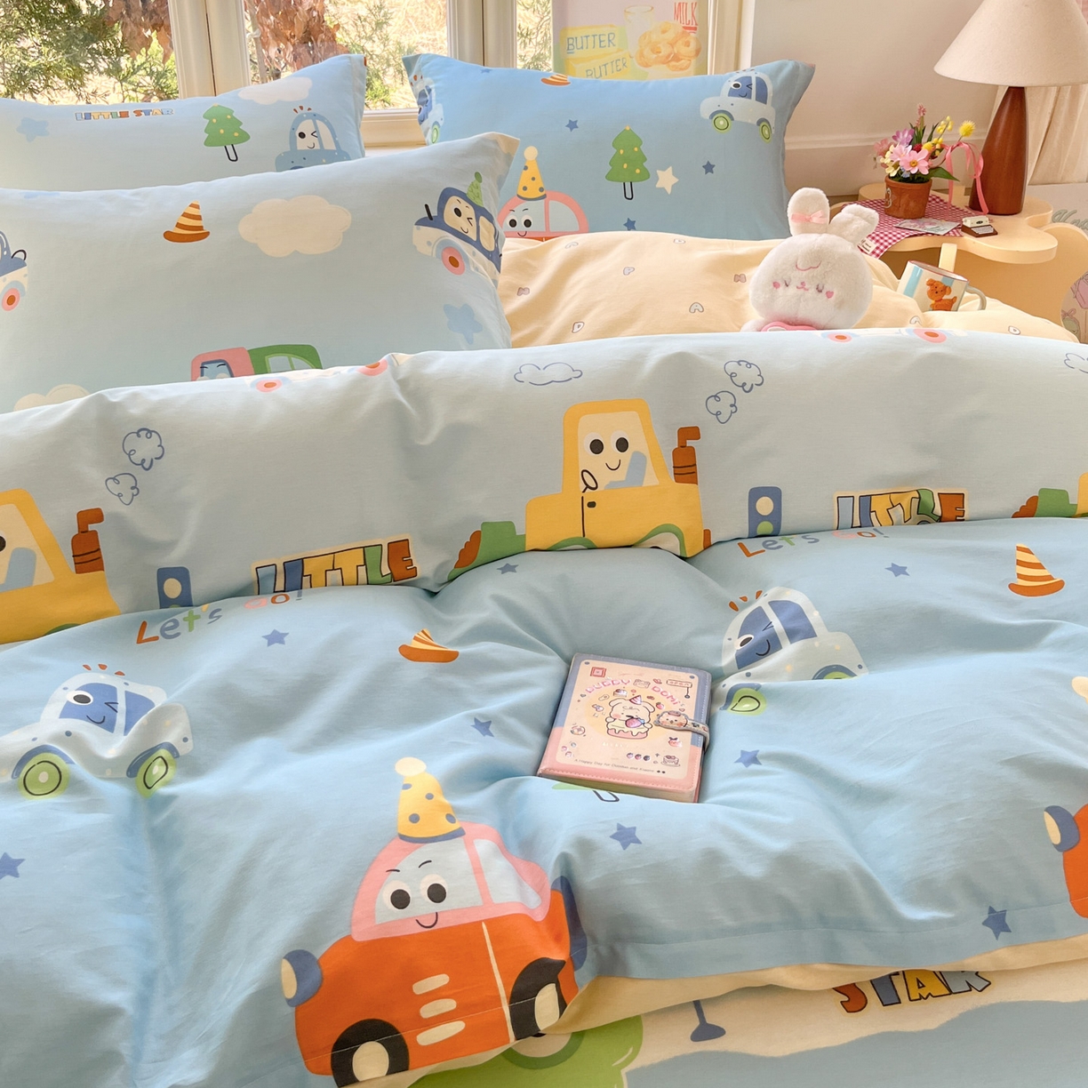 91家纺网 家纺一手货源 找家纺 莱通家纺 2026春夏新款12868全棉印花四件套单品系列二-单被套提供买家秀，预留缩水率） 云朵车行