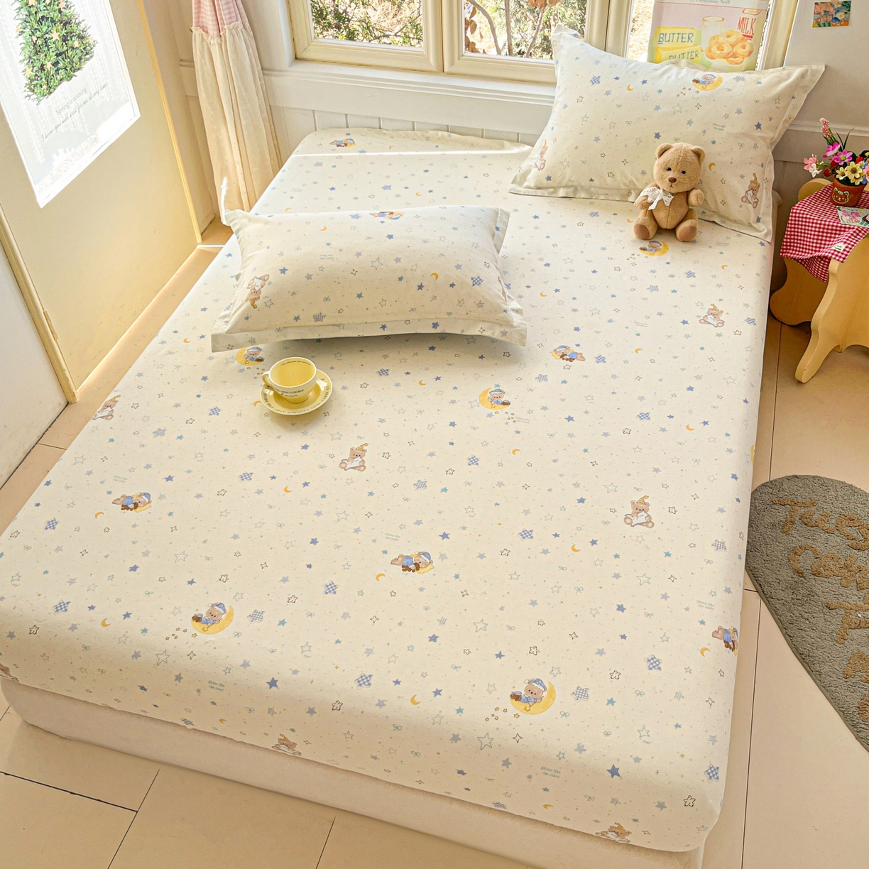 91家纺网 家纺一手货源 找家纺 （总）莱通家纺 2026春夏新款12868全棉印花四件套单品系列二-单床笠