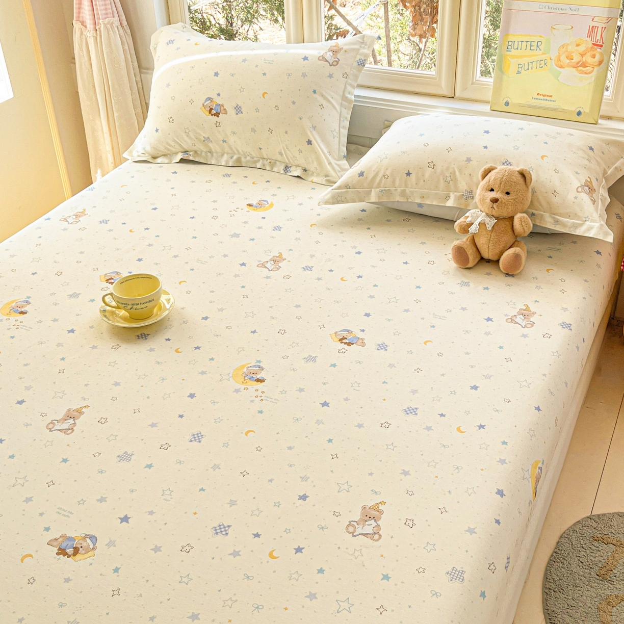 91家纺网 家纺一手货源 找家纺 （总）莱通家纺 2026春夏新款12868全棉印花四件套单品系列二-单床笠