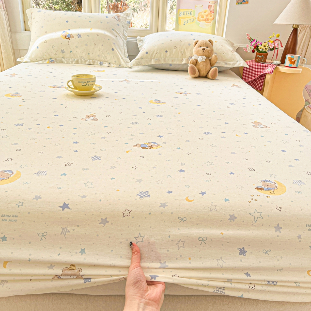 91家纺网 家纺一手货源 找家纺 （总）莱通家纺 2026春夏新款12868全棉印花四件套单品系列二-单床笠