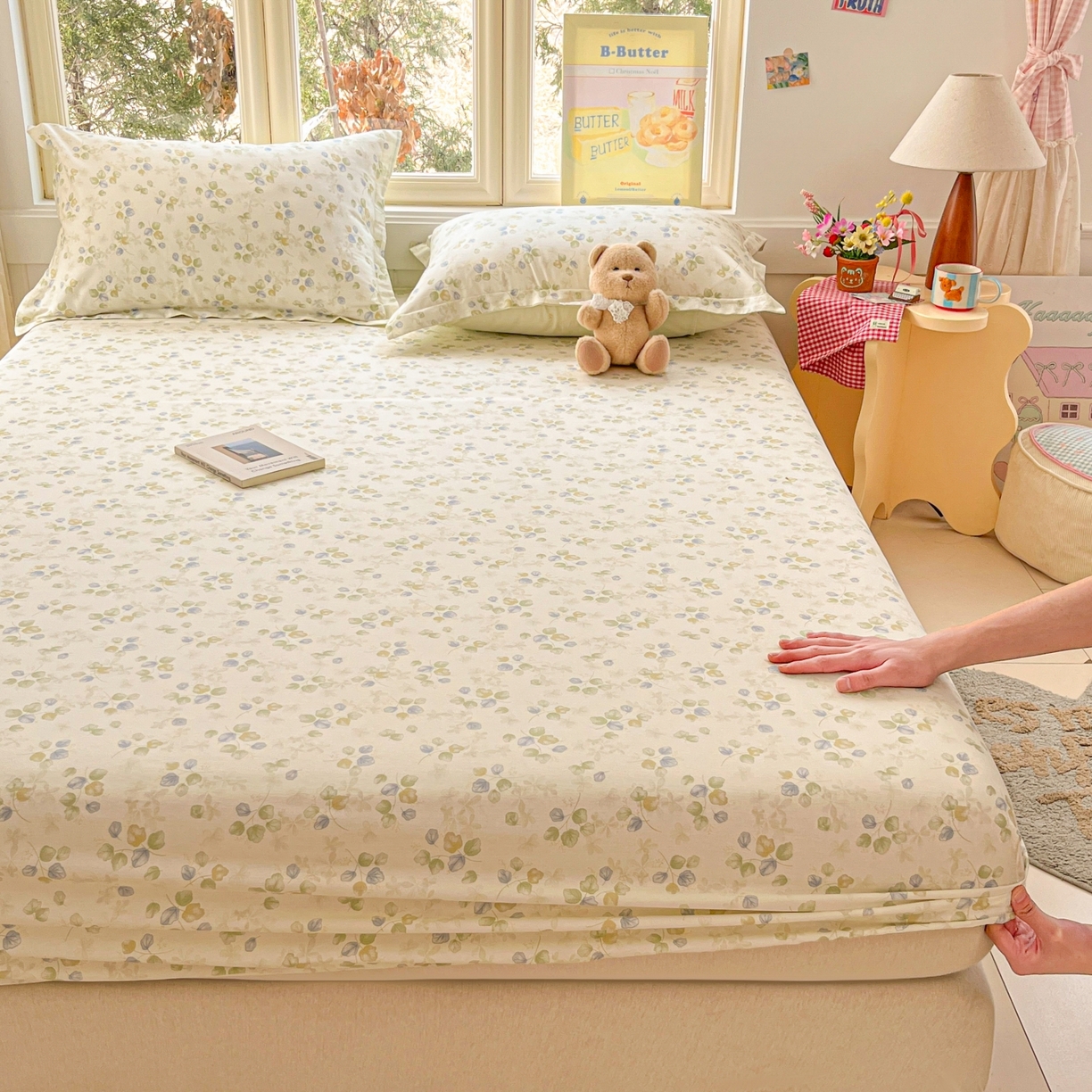 91家纺网 家纺一手货源 找家纺 莱通家纺 2026春夏新款12868全棉印花四件套单品系列二-单床笠 青岚语