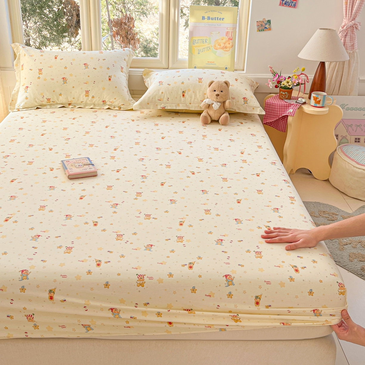 91家纺网 家纺一手货源 找家纺 莱通家纺 2026春夏新款12868全棉印花四件套单品系列二-单床笠 小町的家