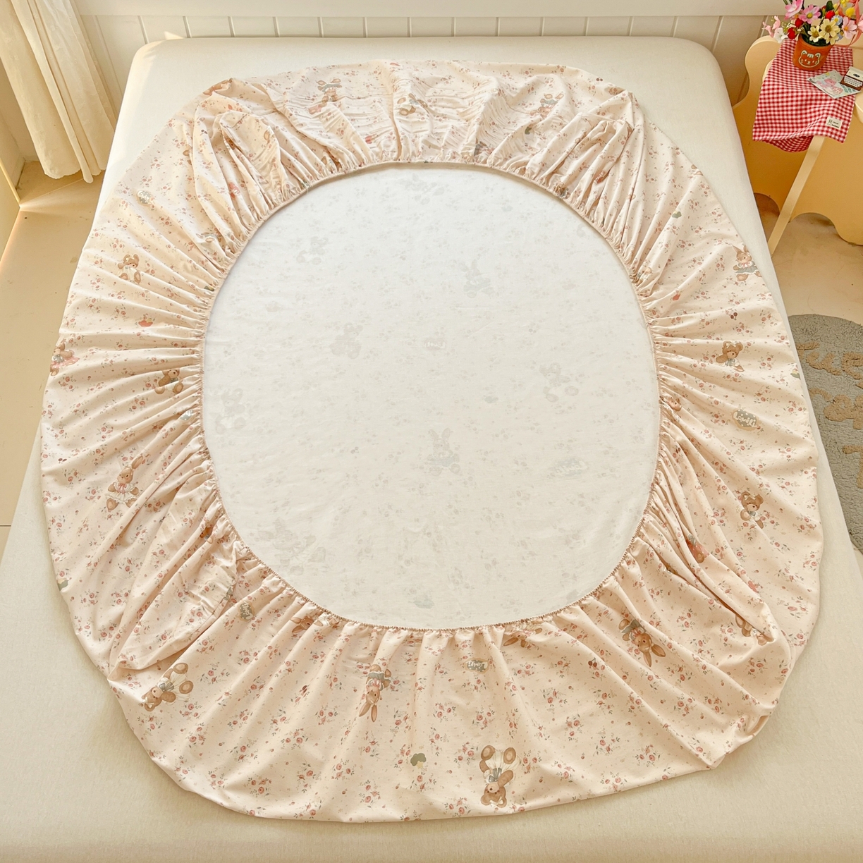 91家纺网 家纺一手货源 找家纺 莱通家纺 2026春夏新款12868全棉印花四件套单品系列二-单床笠 多萌日记