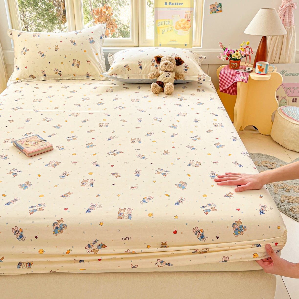 莱通家纺 2026春夏新款12868全棉印花四件套单品系列二-单床笠 疯狂小cp