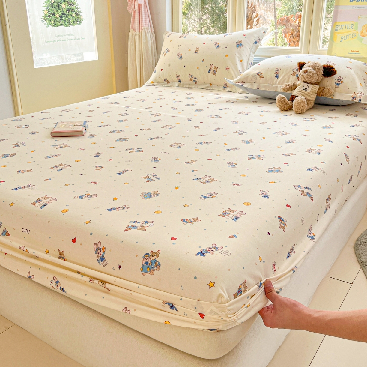 91家纺网 家纺一手货源 找家纺 莱通家纺 2026春夏新款12868全棉印花四件套单品系列二-单床笠 疯狂小cp