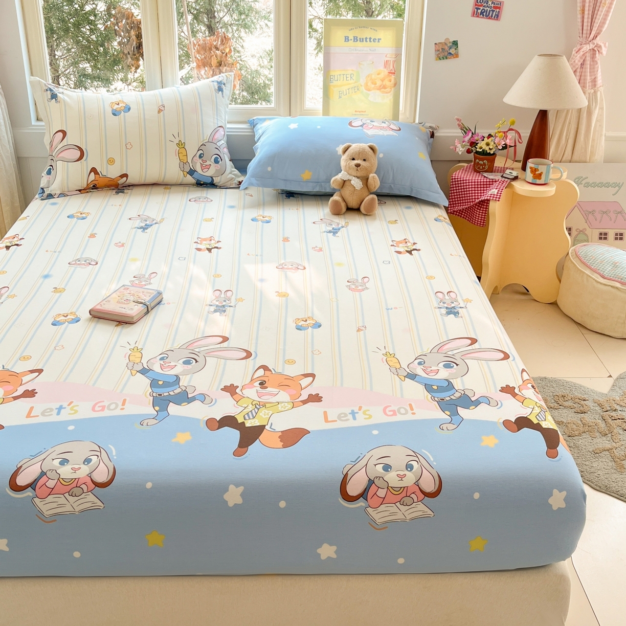 91家纺网 家纺一手货源 找家纺 莱通家纺 2026春夏新款12868全棉印花四件套单品系列二-单床笠 狂野秘境