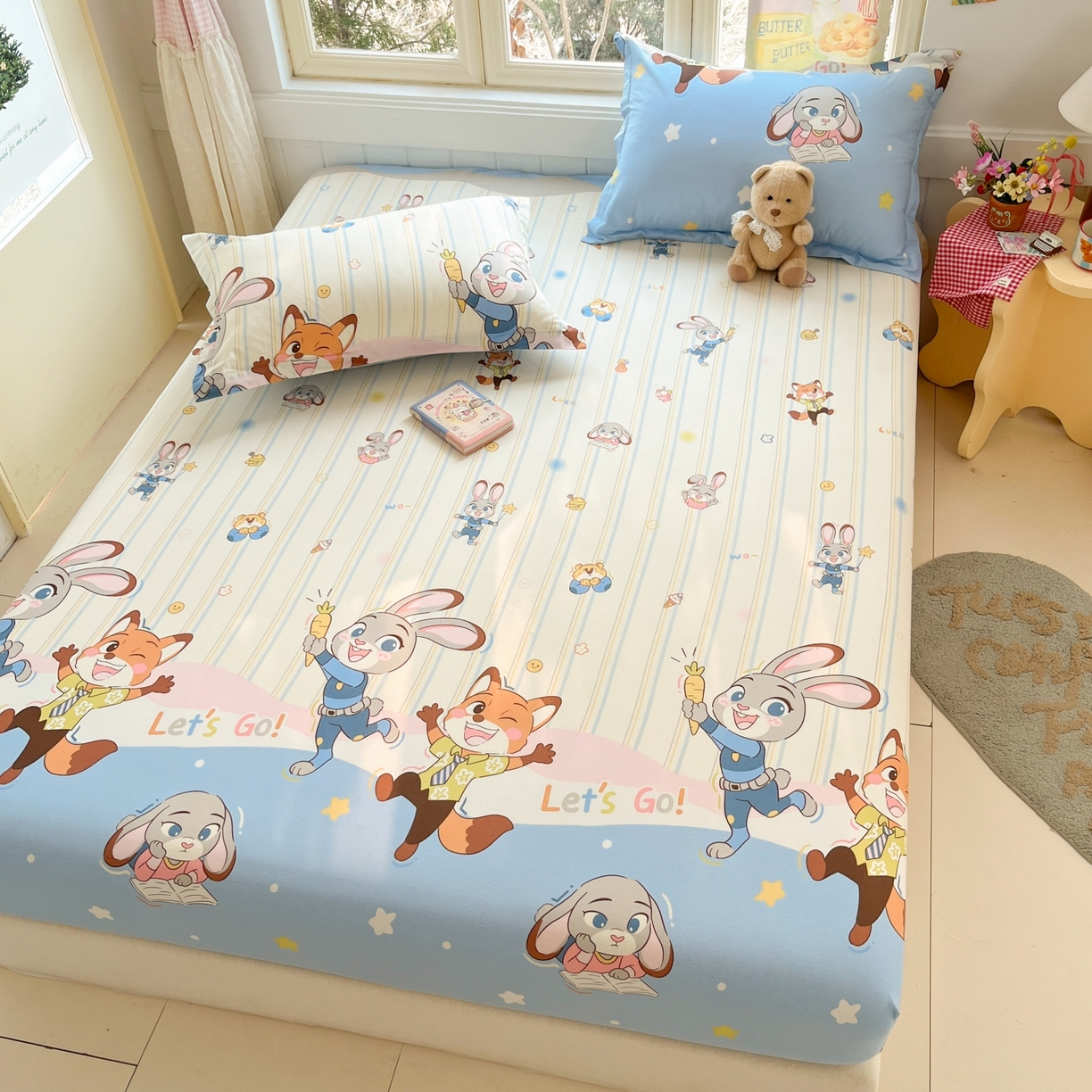 91家纺网 家纺一手货源 找家纺 莱通家纺 2026春夏新款12868全棉印花四件套单品系列二-单床笠 狂野秘境