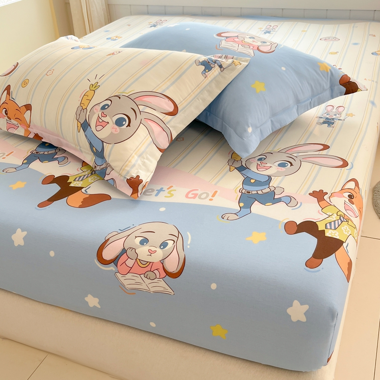 91家纺网 家纺一手货源 找家纺 莱通家纺 2026春夏新款12868全棉印花四件套单品系列二-单床笠 狂野秘境