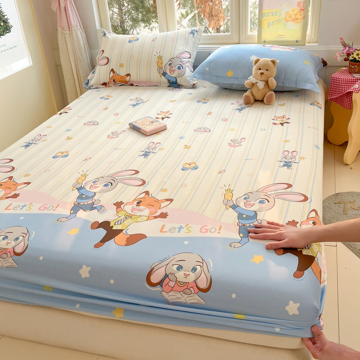 91家纺网 家纺一手货源 找家纺 莱通家纺 2026春夏新款12868全棉印花四件套单品系列二-单床笠 狂野秘境