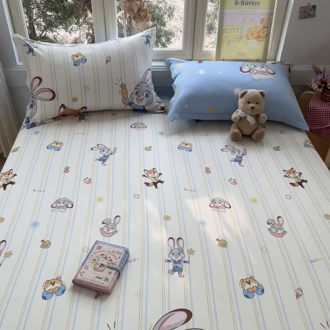 91家纺网 家纺一手货源 找家纺 莱通家纺 2026春夏新款12868全棉印花四件套单品系列二-单床笠 狂野秘境