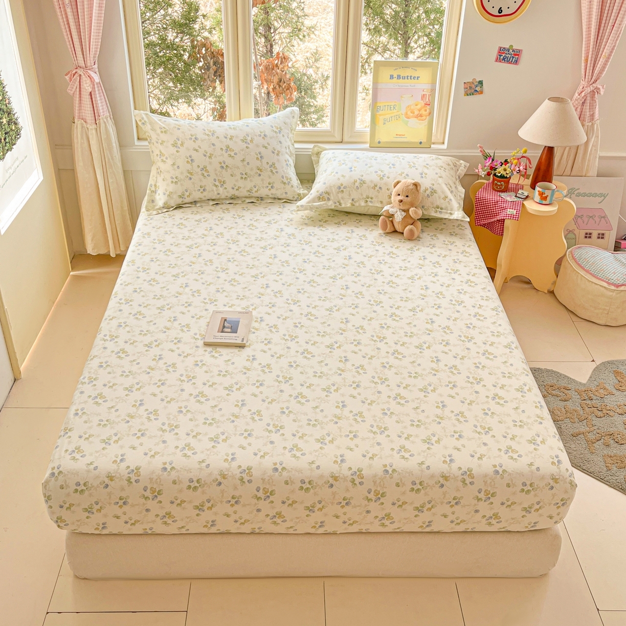 91家纺网 家纺一手货源 找家纺 莱通家纺 2026春夏新款12868全棉印花四件套单品系列二-单床笠 青岚语