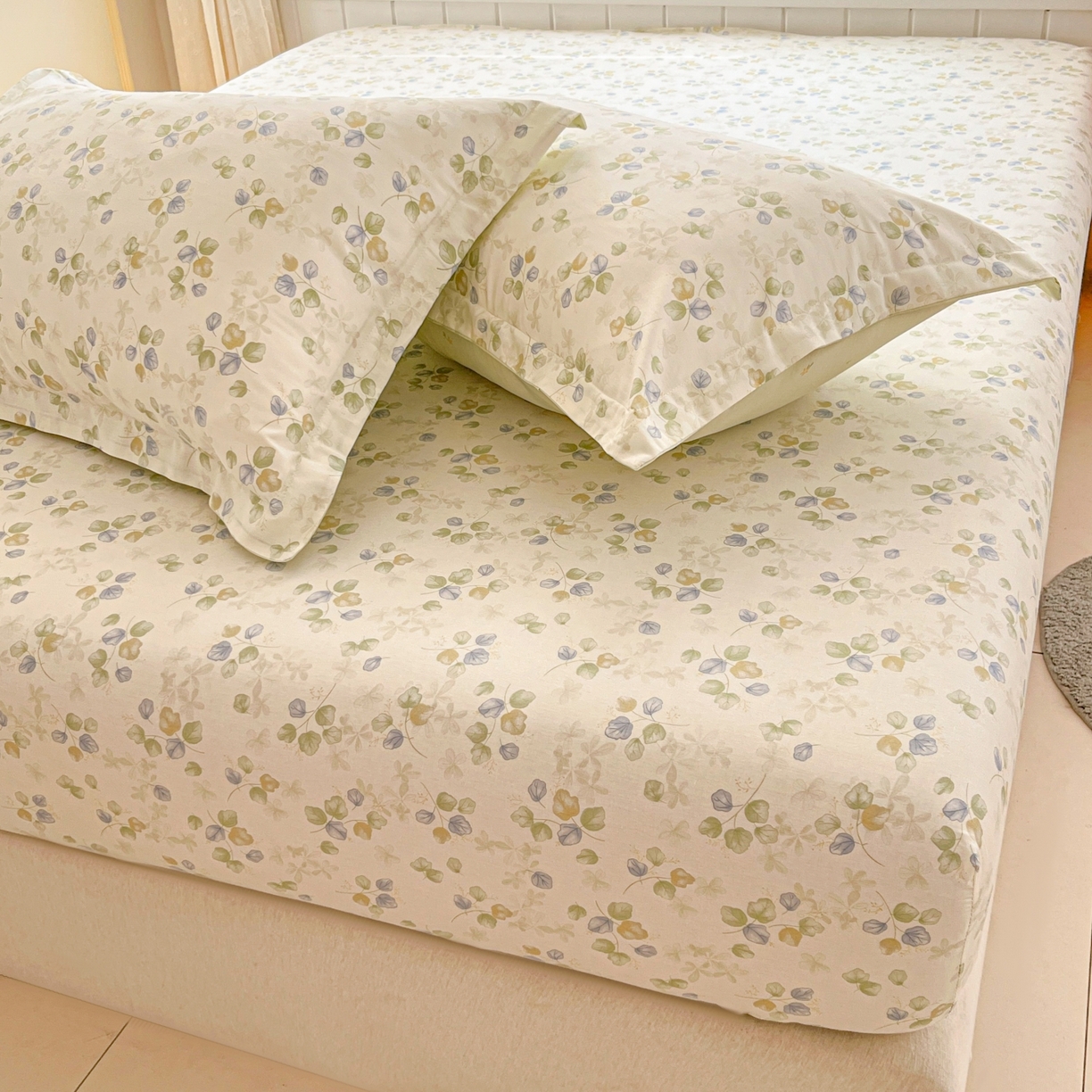 91家纺网 家纺一手货源 找家纺 莱通家纺 2026春夏新款12868全棉印花四件套单品系列二-单床笠 青岚语