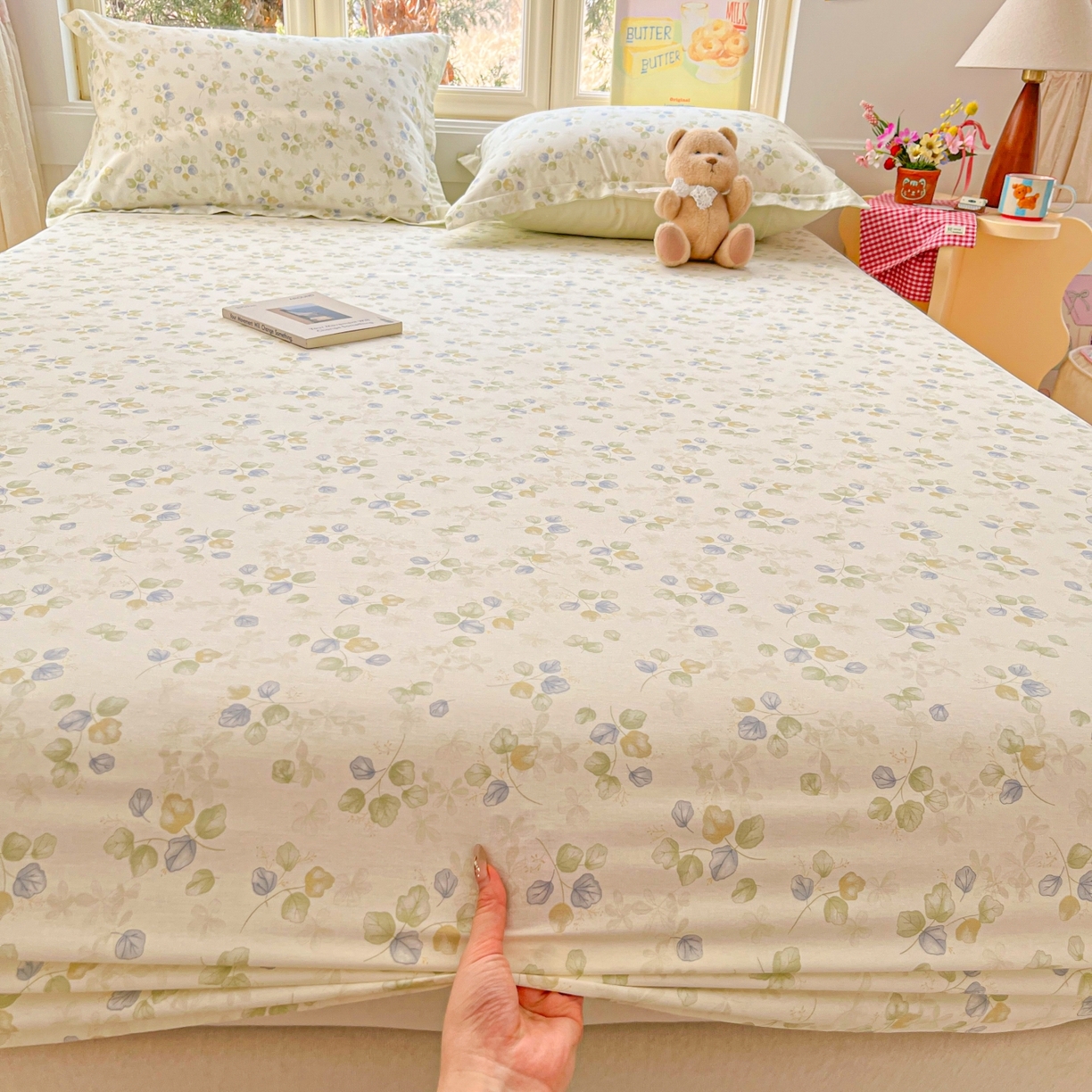 91家纺网 家纺一手货源 找家纺 莱通家纺 2026春夏新款12868全棉印花四件套单品系列二-单床笠 青岚语