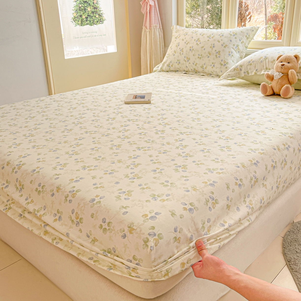 91家纺网 家纺一手货源 找家纺 莱通家纺 2026春夏新款12868全棉印花四件套单品系列二-单床笠 青岚语