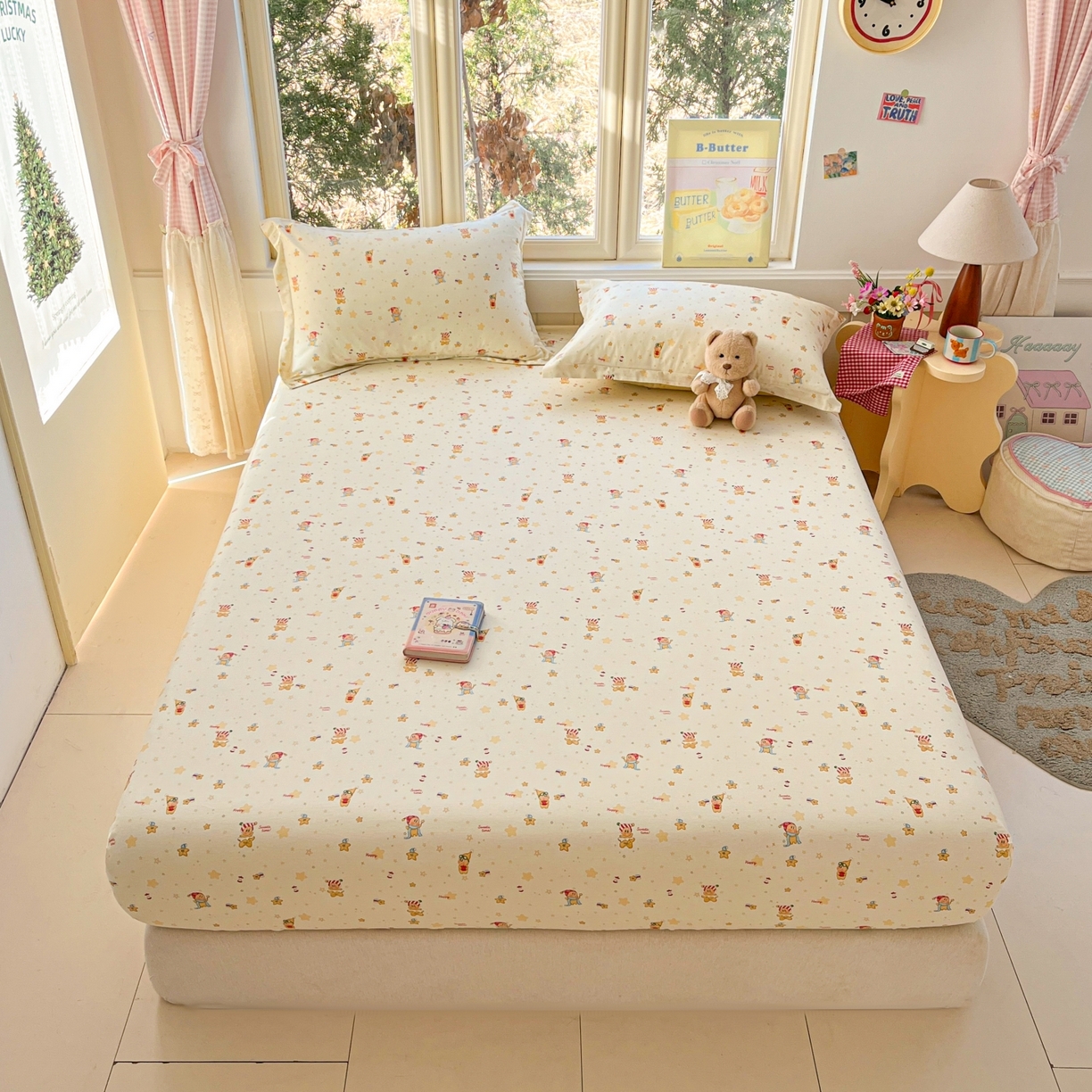 91家纺网 家纺一手货源 找家纺 莱通家纺 2026春夏新款12868全棉印花四件套单品系列二-单床笠 小町的家