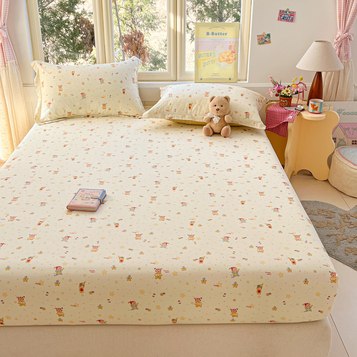 91家纺网 家纺一手货源 找家纺 莱通家纺 2026春夏新款12868全棉印花四件套单品系列二-单床笠 小町的家