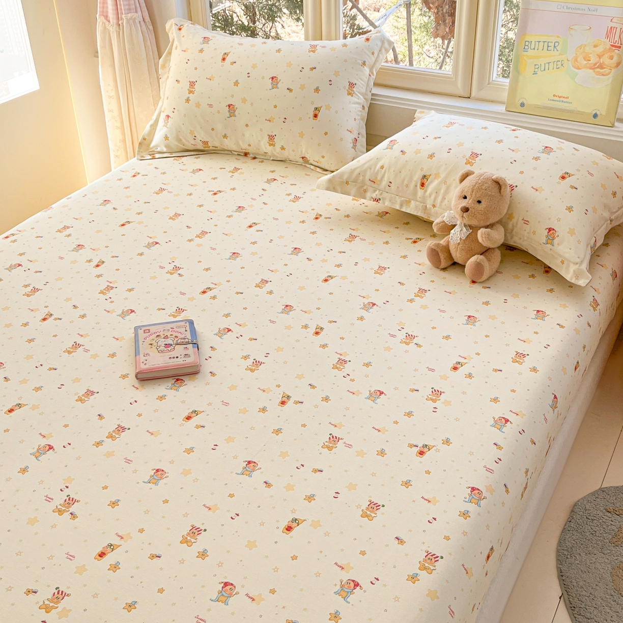 91家纺网 家纺一手货源 找家纺 莱通家纺 2026春夏新款12868全棉印花四件套单品系列二-单床笠 小町的家