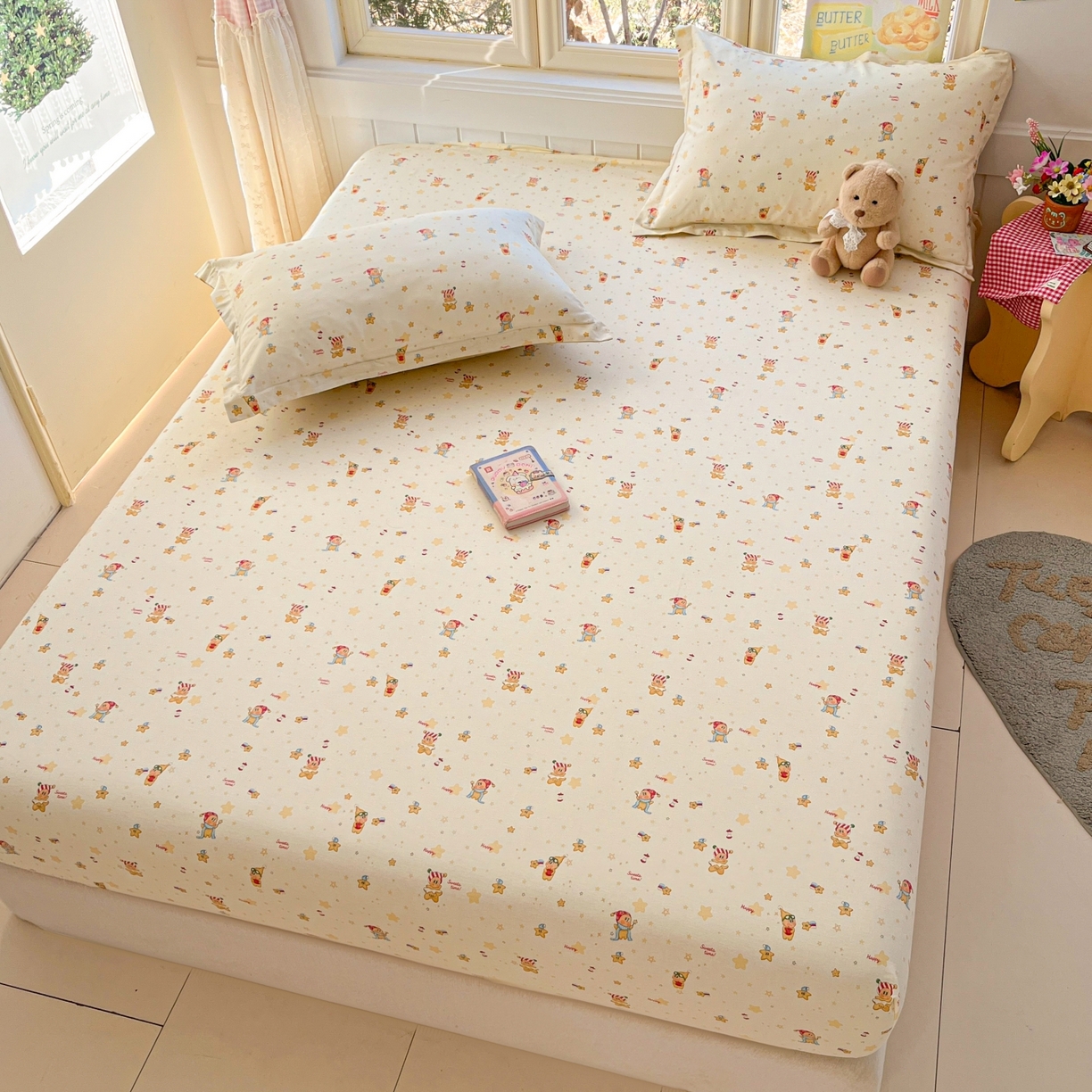 91家纺网 家纺一手货源 找家纺 莱通家纺 2026春夏新款12868全棉印花四件套单品系列二-单床笠 小町的家