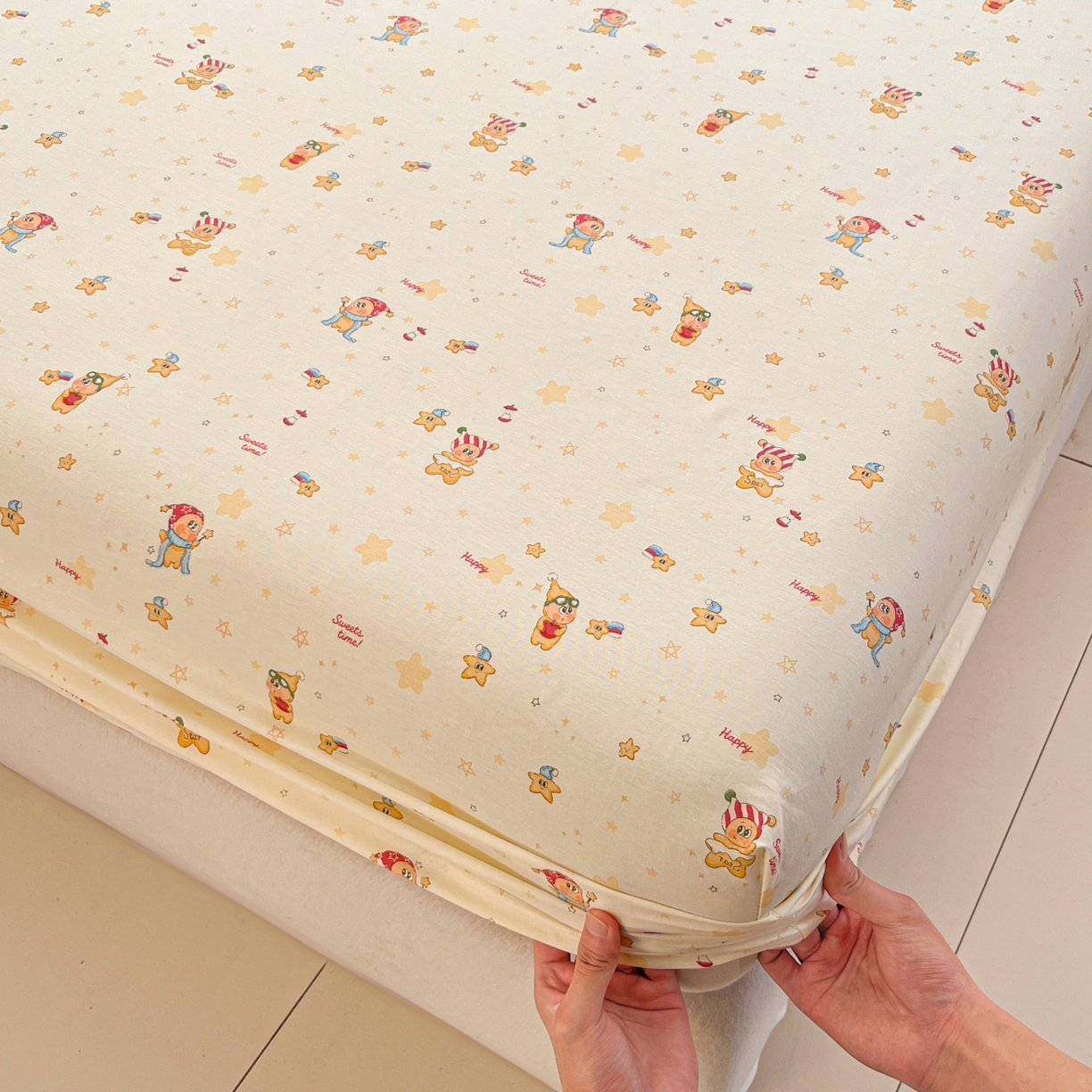 91家纺网 家纺一手货源 找家纺 莱通家纺 2026春夏新款12868全棉印花四件套单品系列二-单床笠 小町的家