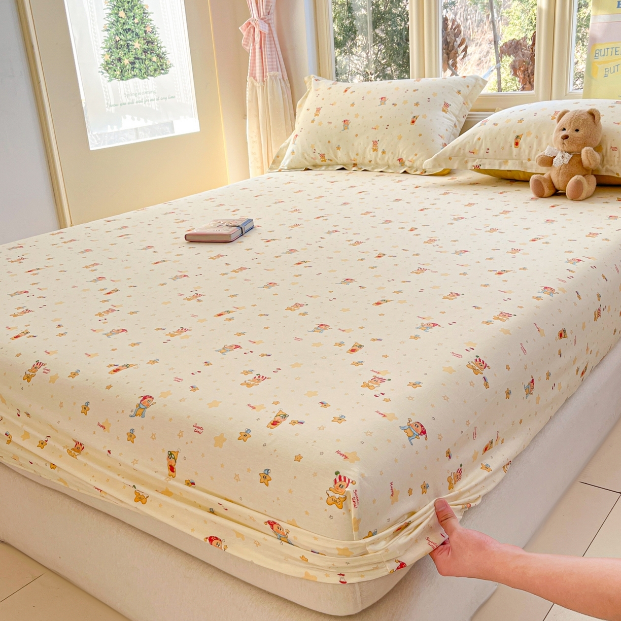 91家纺网 家纺一手货源 找家纺 莱通家纺 2026春夏新款12868全棉印花四件套单品系列二-单床笠 小町的家