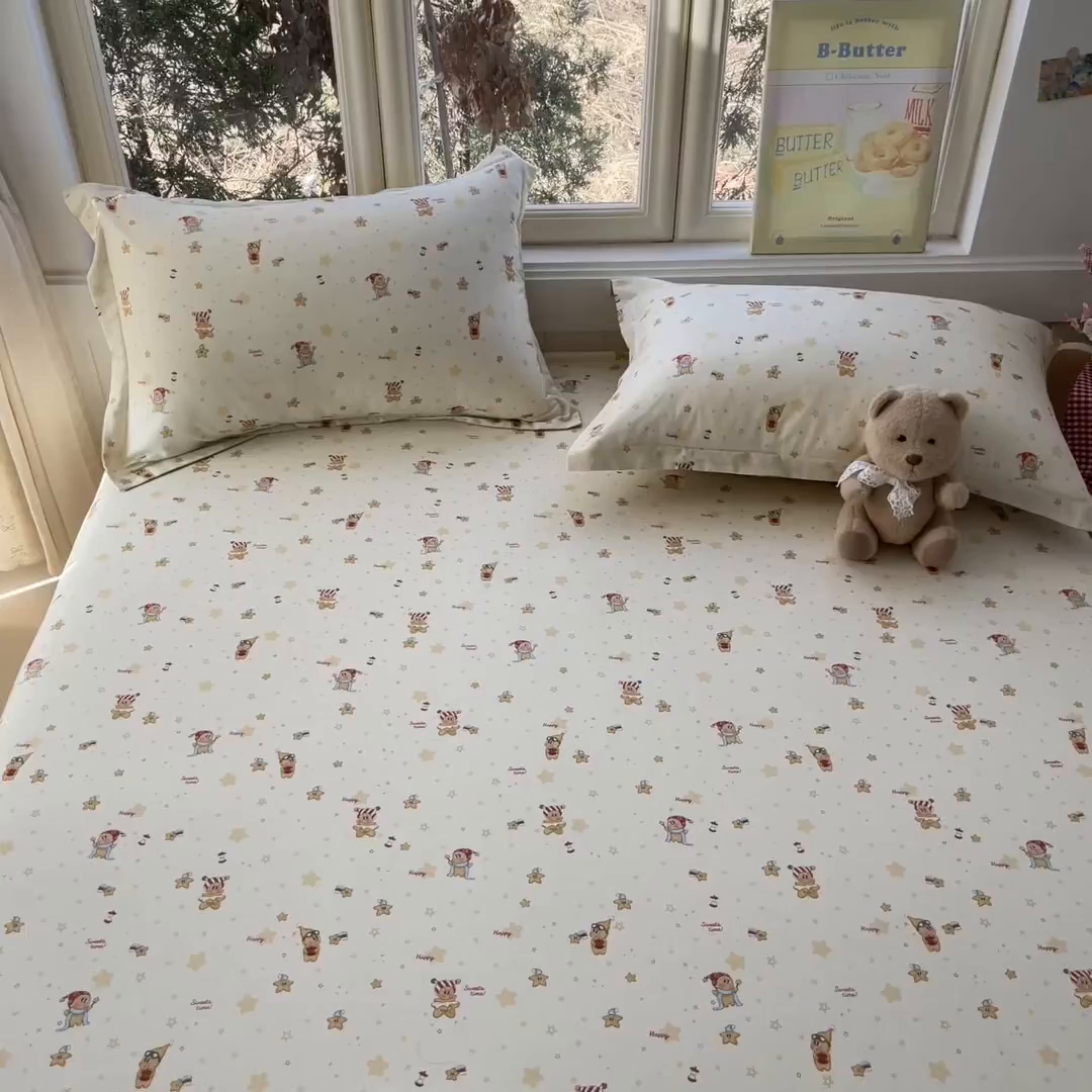 91家纺网 家纺一手货源 找家纺 莱通家纺 2026春夏新款12868全棉印花四件套单品系列二-单床笠 小町的家