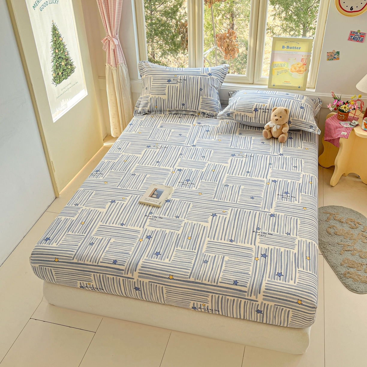 91家纺网 家纺一手货源 找家纺 莱通家纺 2026春夏新款12868全棉印花四件套单品系列二-单床笠 星织影