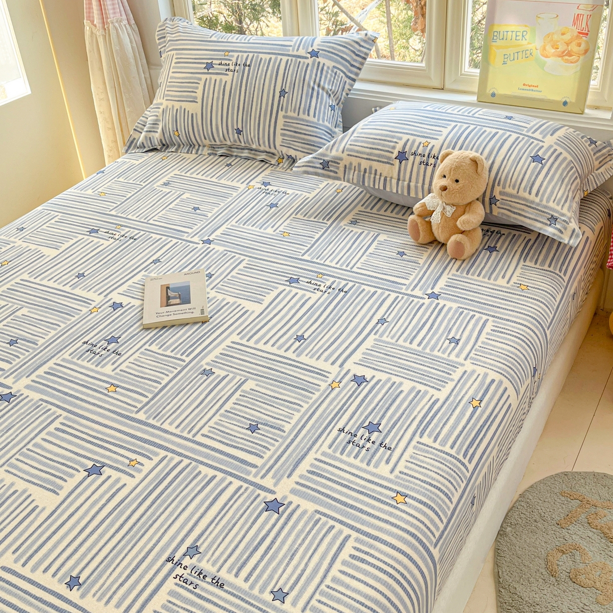 91家纺网 家纺一手货源 找家纺 莱通家纺 2026春夏新款12868全棉印花四件套单品系列二-单床笠 星织影