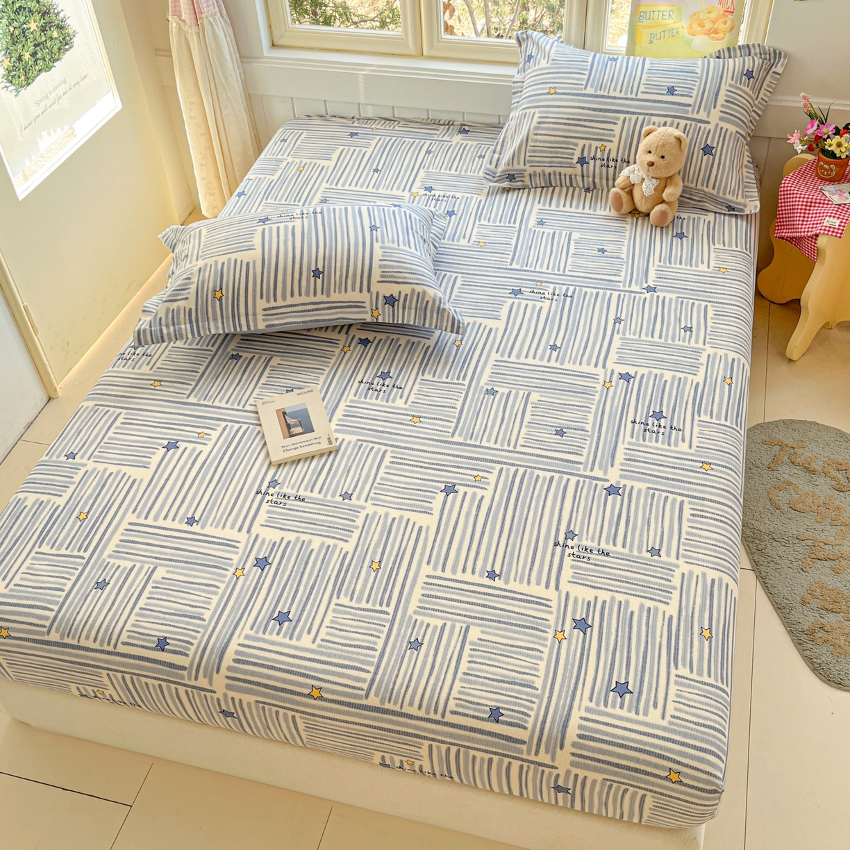 91家纺网 家纺一手货源 找家纺 莱通家纺 2026春夏新款12868全棉印花四件套单品系列二-单床笠 星织影