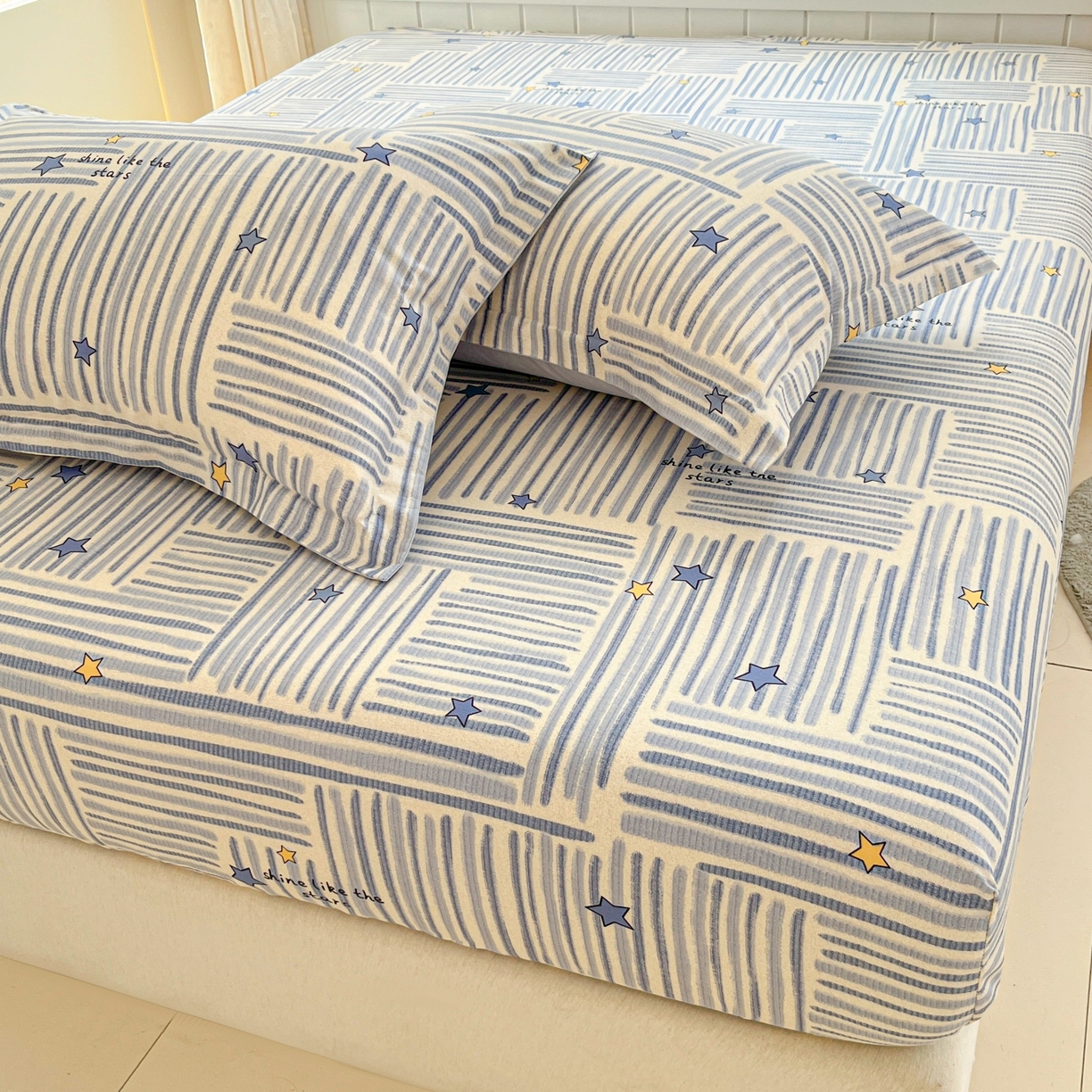 91家纺网 家纺一手货源 找家纺 莱通家纺 2026春夏新款12868全棉印花四件套单品系列二-单床笠 星织影