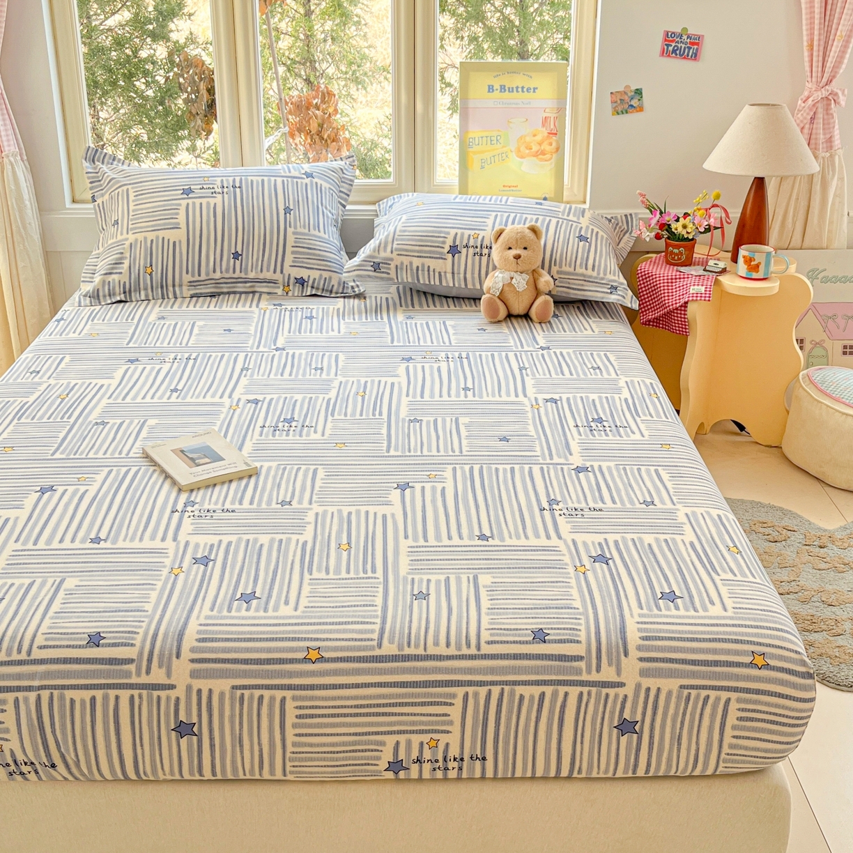 91家纺网 家纺一手货源 找家纺 莱通家纺 2026春夏新款12868全棉印花四件套单品系列二-单床笠 星织影