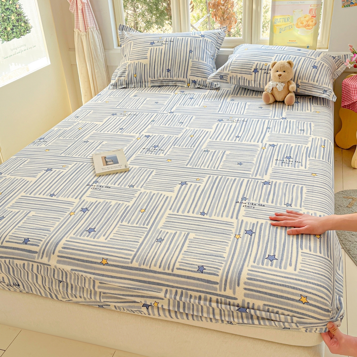 91家纺网 家纺一手货源 找家纺 莱通家纺 2026春夏新款12868全棉印花四件套单品系列二-单床笠 星织影