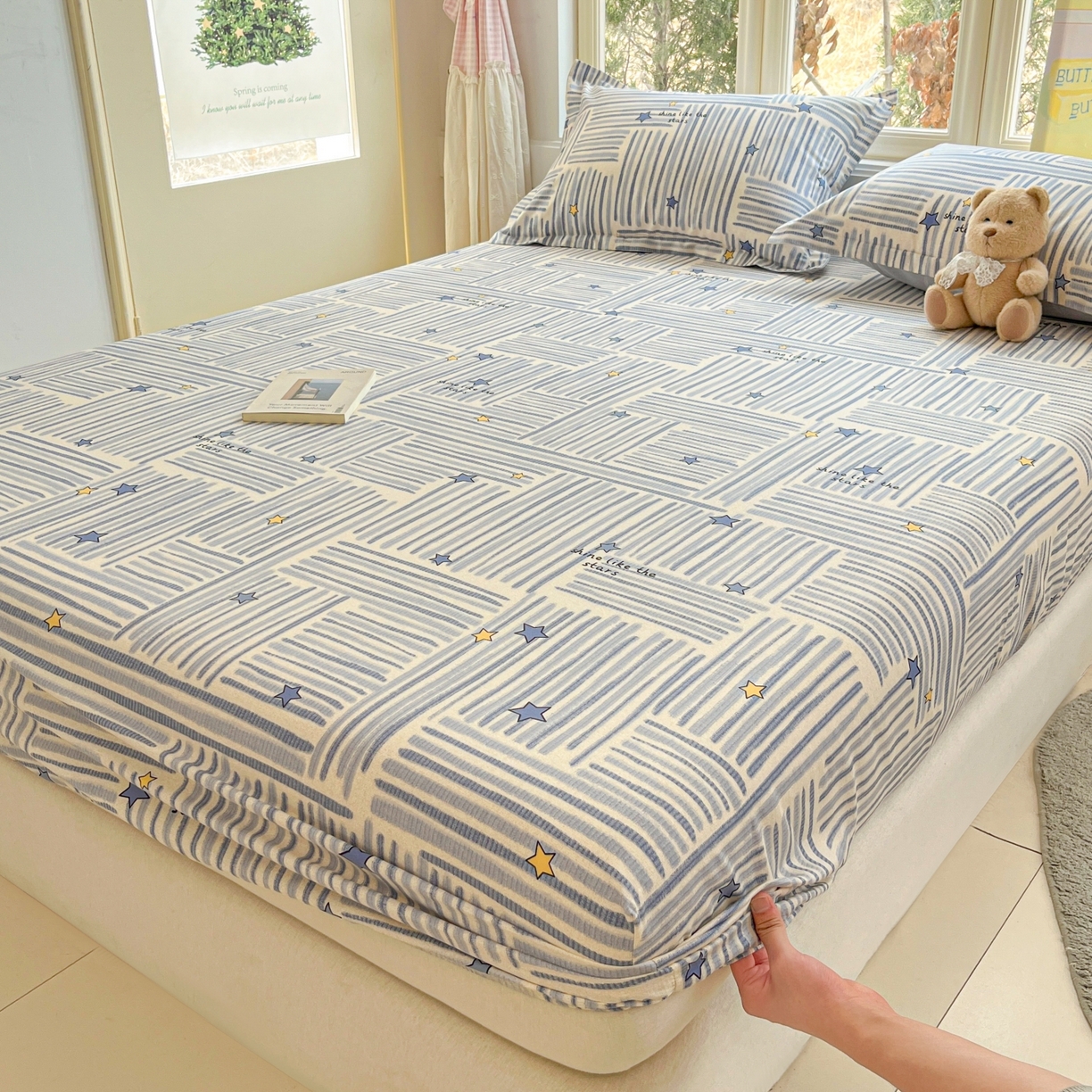 91家纺网 家纺一手货源 找家纺 莱通家纺 2026春夏新款12868全棉印花四件套单品系列二-单床笠 星织影