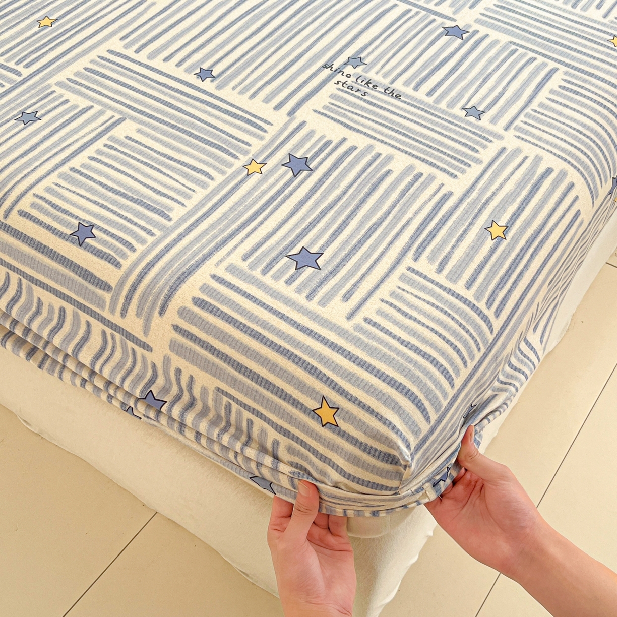 91家纺网 家纺一手货源 找家纺 莱通家纺 2026春夏新款12868全棉印花四件套单品系列二-单床笠 星织影