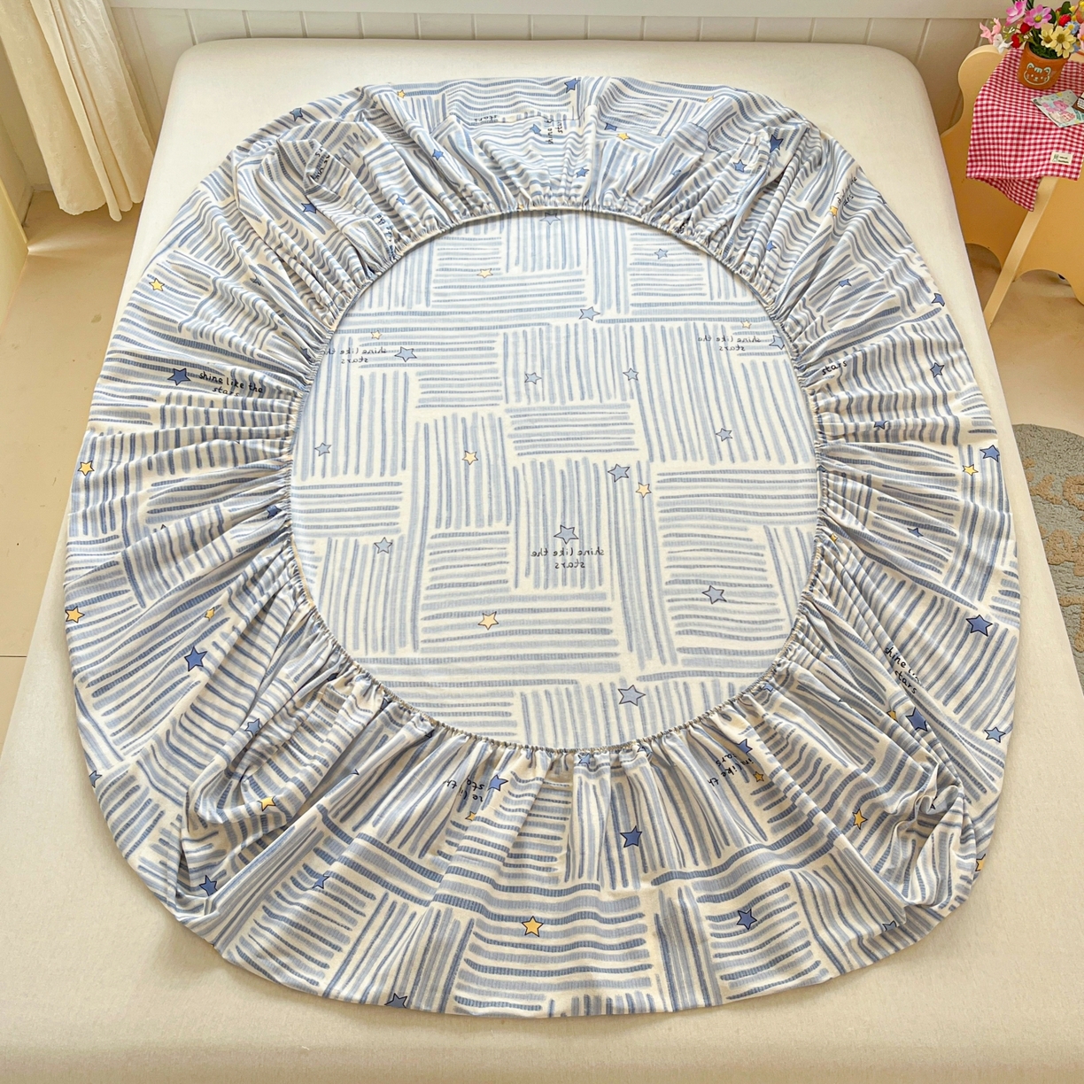 91家纺网 家纺一手货源 找家纺 莱通家纺 2026春夏新款12868全棉印花四件套单品系列二-单床笠 星织影