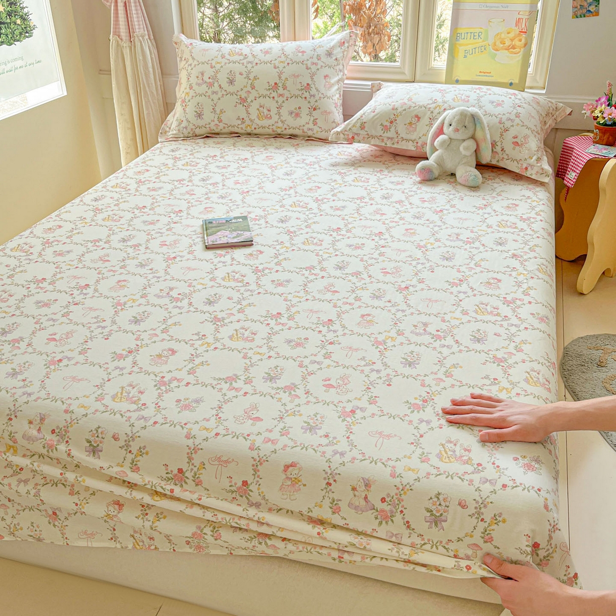 91家纺网 家纺一手货源 找家纺 （总）莱通家纺 2026春夏新款12868全棉印花四件套单品系列二-单床单