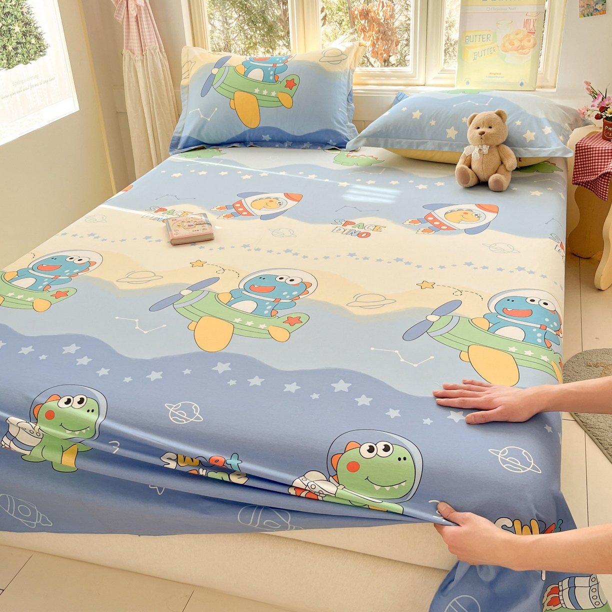 91家纺网 家纺一手货源 找家纺 （总）莱通家纺 2026春夏新款12868全棉印花四件套单品系列二-单床单