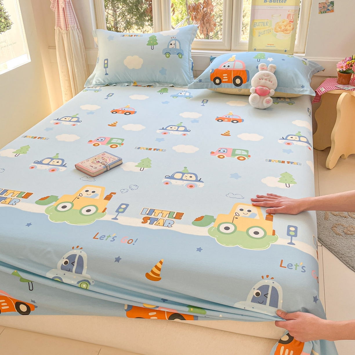 91家纺网 家纺一手货源 找家纺 （总）莱通家纺 2026春夏新款12868全棉印花四件套单品系列二-单床单