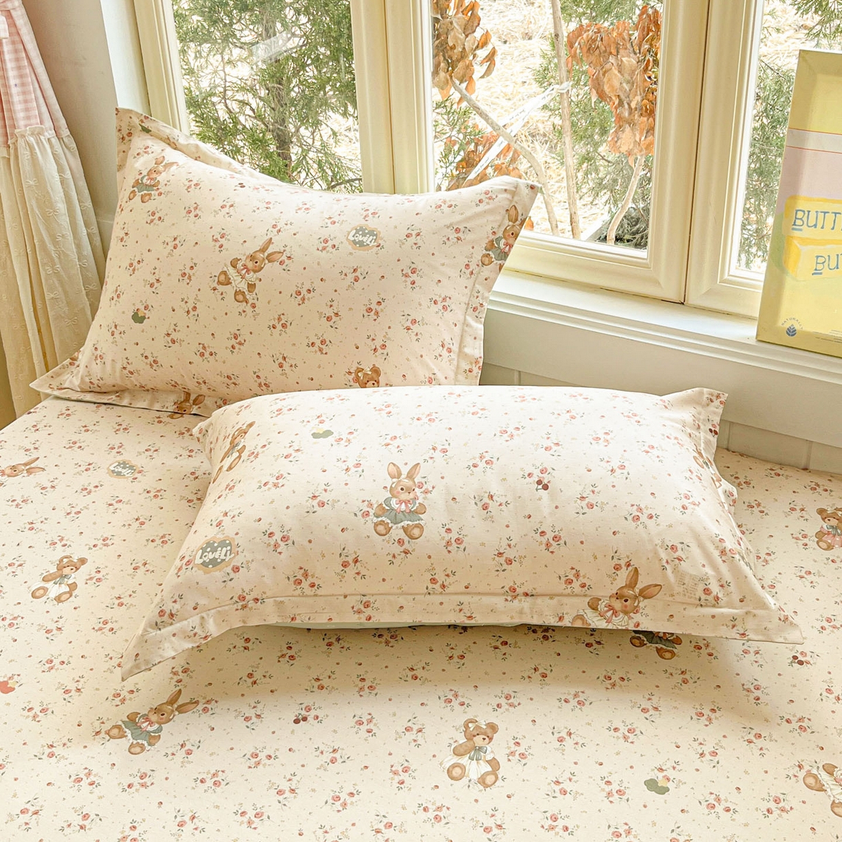 91家纺网 家纺一手货源 找家纺 莱通家纺 2026春夏新款12868全棉印花四件套单品系列二-单床单 多萌日记