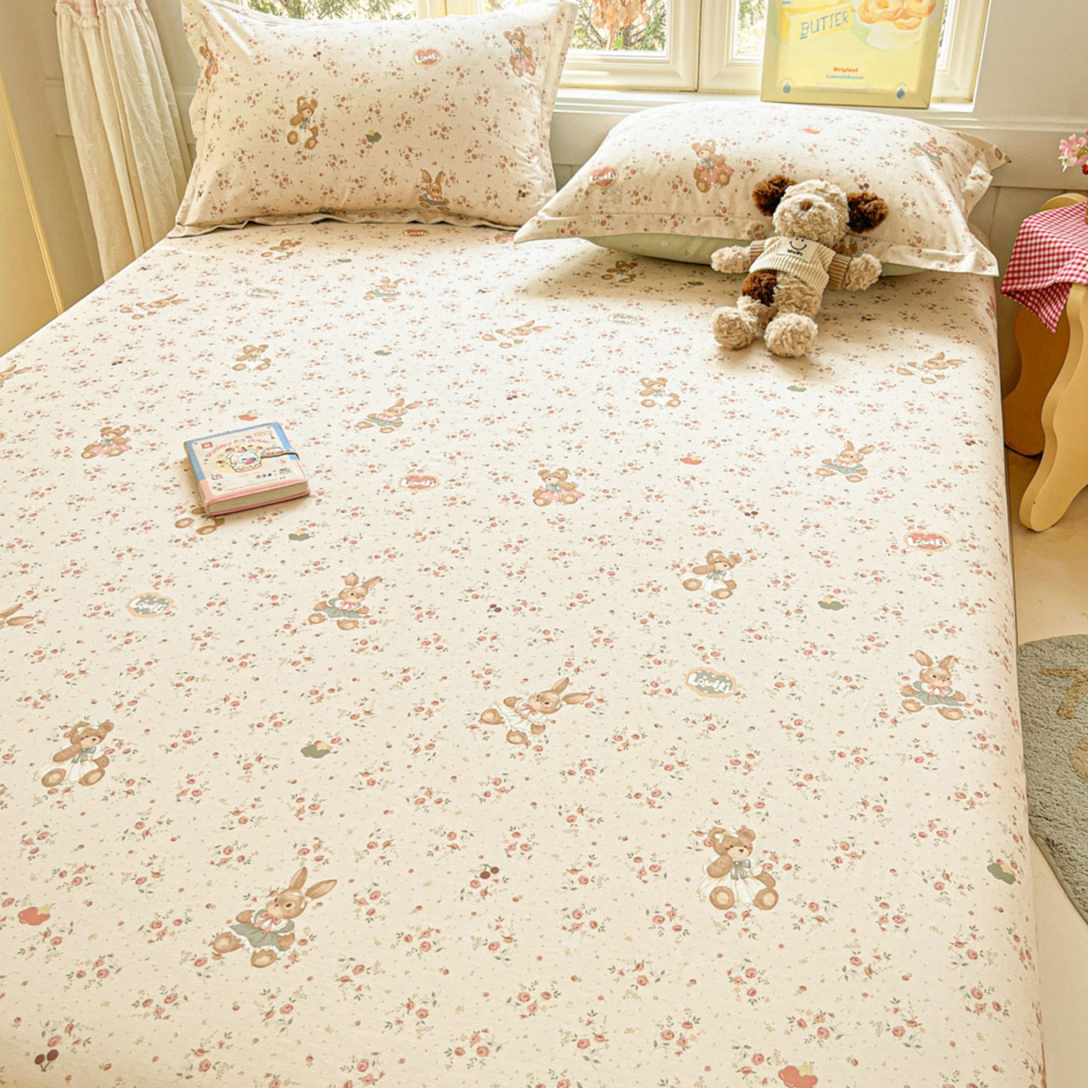 91家纺网 家纺一手货源 找家纺 莱通家纺 2026春夏新款12868全棉印花四件套单品系列二-单床单 多萌日记